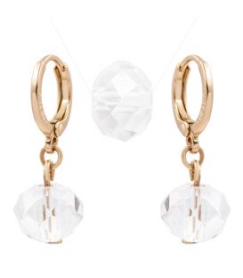 Набір сережки+кулон на волосіні лимонна позолота (Медичне золото)