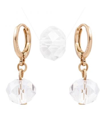 Набор серьги+кулон на леске лимонная позолота (Медицинское золото)