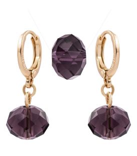 Набір сережки+кулон на волосіні лимонна позолота (Медичне золото)