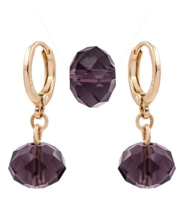 Набор серьги+кулон на леске лимонная позолота (Медицинское золото)