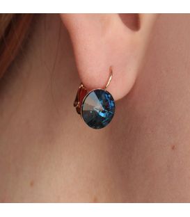 Серьги лимонная позолота Swarovski Crystals 1,2 см