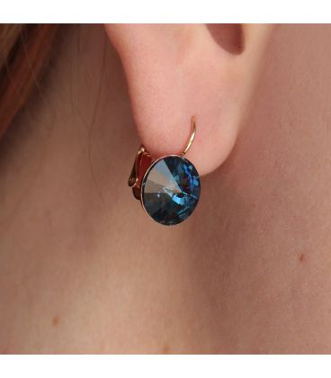 Серьги лимонная позолота Swarovski Crystals 1,2 см