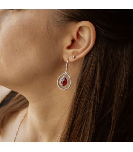 Серьги Swarovski Капля в двойной оправе