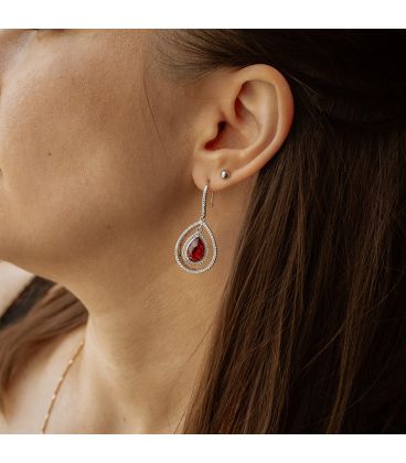 Сережки Swarovski Крапля у подвійній оправі