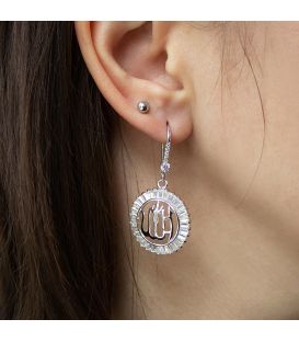 Сережки-підвіски родіум