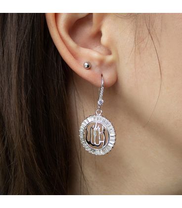 Серьги-подвески родиум