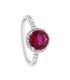 Кольцо родиум с малиновым цирконием