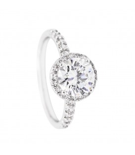 Кольцо родиум с малиновым цирконием