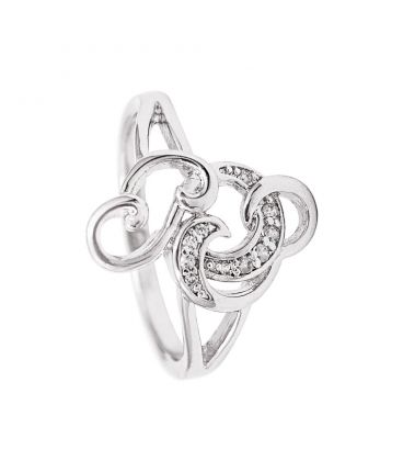 Кольцо родиум "Завитки"