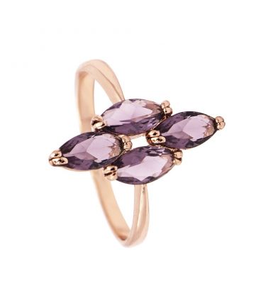 Кольцо позолота "Ромб из 4х узких камней"