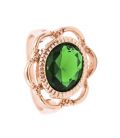 Кільце позолота "Перстень – зелений камінь"