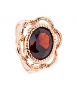 Кільце позолота "Перстень – червоний камінь"