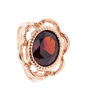Кольцо позолота "Перстень – красный камень"