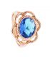 Кольцо позолота "Перстень – голубой камень"
