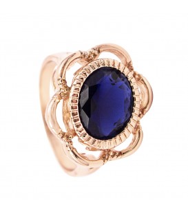 Кільце позолота "Перстень – синій камінь"