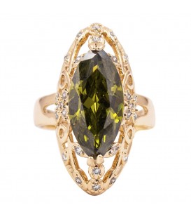 Кільце позолота 18к Маркіз з візерунком - квіточки, метелики