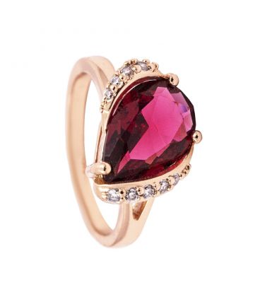 Кольцо позолота Капля-камень