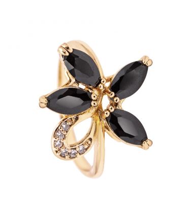 Кольцо лимонная позолота "Цветок"