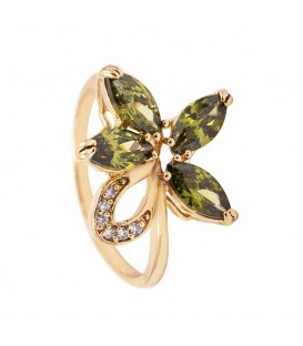 Кольцо лимонная позолота "Цветок"