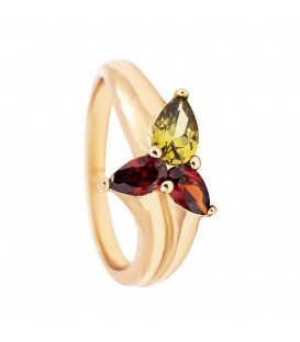 Кільце "Квітка" лимонна позолота (Медичне золото)