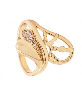 Кільце "Схід" лимонна позолота (Медичне золото)