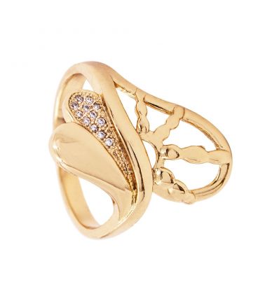 Кольцо “Восход” лимонная позолота (Медицинское золото)