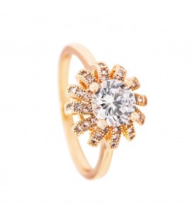 Кільце лимонна позолота "Квітка"