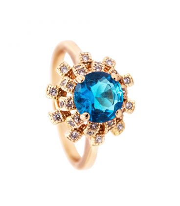 Кольцо лимонная позолота "Цветок"