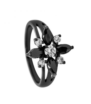 Кільце чорний родіум "Камінці"
