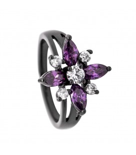 Кільце чорний родіум "Камінці"