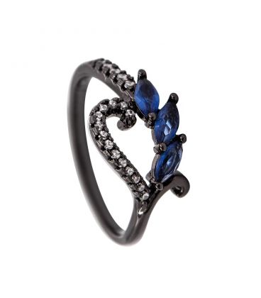 Кільце чорний родіум "Камінці"