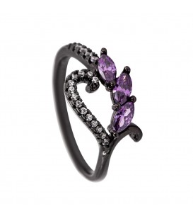 Кільце чорний родіум "Камінці"