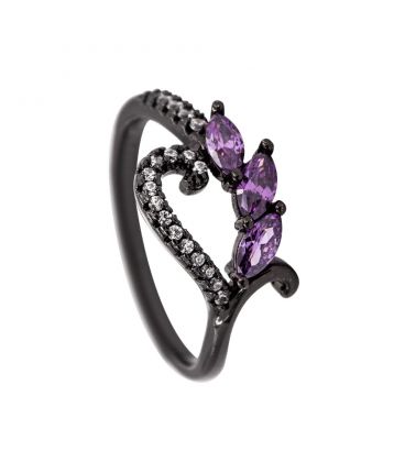 Кільце чорний родіум "Камінці"