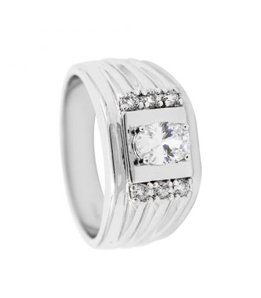 Печатка чоловіча "Смужки з камінням"