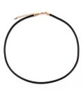 Шнурок на шею черный каучуковый лимонная позолота 0,3*50 см+5см (Медицинское золото)