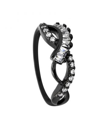 Кольцо “Волна” чёрный родиум