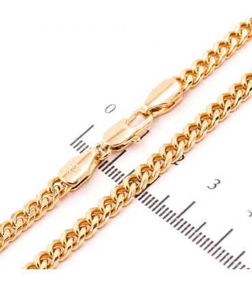 Ланцюжок Панцирне плетіння, 0,4/45 см, лимонна позолота (Медичне золото)