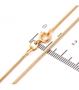 Цепочка “снейк круглый” 0.1/55 см лимонная позолота (Медицинское золото)