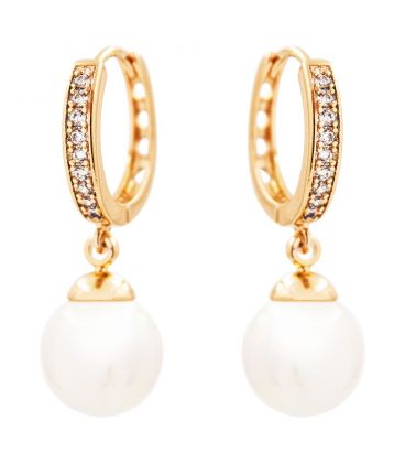 Сережки класичні "Перли" лимонна позолота