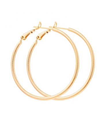 Серьги-кольца лимонная позолота 4 см (Медицинское золото)