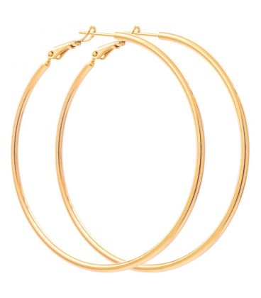 Сережки-кільця лимонна позолота 6 см (Медичне золото)