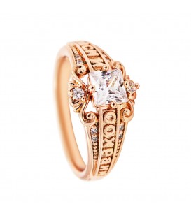 Кольцо позолота "Спаси и Сохрани" квадратный камень