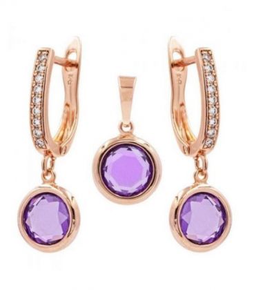 Комплект подвеска+серьги “Колечко” позолота