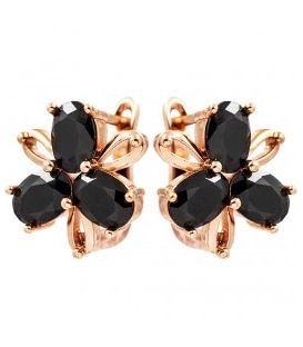 Серьги классические “Цветок” (Медицинское золото)