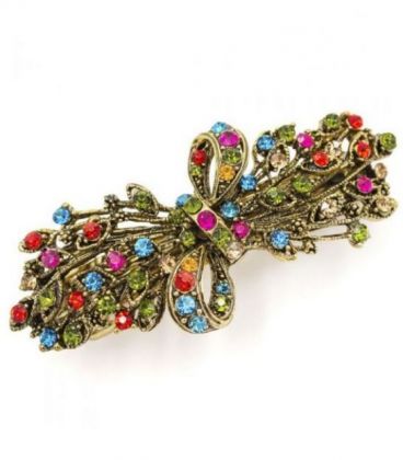 Заколка для волос со стразами “Бантик”