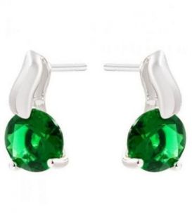 Сережки-гвоздики "Крапля" родіум