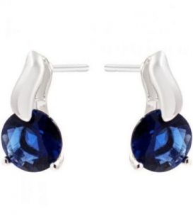 Серьги-гвоздики “Капля” родиум