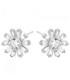 Сережки-гвоздики "Сніжинка" родіум