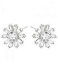 Сережки-гвоздики "Сніжинка" родіум