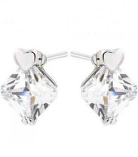 Сережки-гвоздики "Ромб" родіум